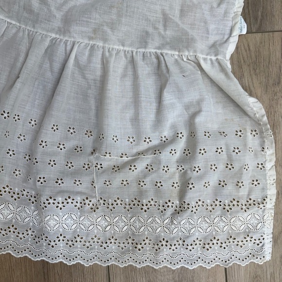 Vintage Sufolla White Cotton Eyelet Queen Bed Skirt Cottagecore Shabby Chic READ - Picture 6 of 10